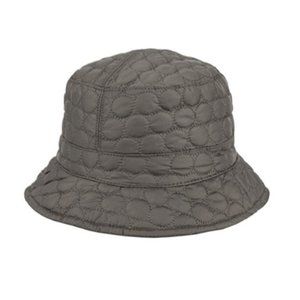 Women's Gray Foldable Quilted Rain Hat